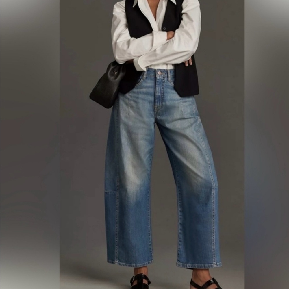 Anthropologie Pilcro Heritage Curve Mid-rise Barrel Jeans